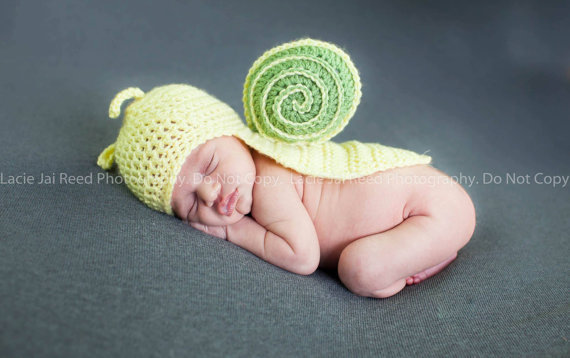 儿童摄影服装 新生儿造型毛衣 手工毛线编织宝宝拍照服饰 蜗牛1