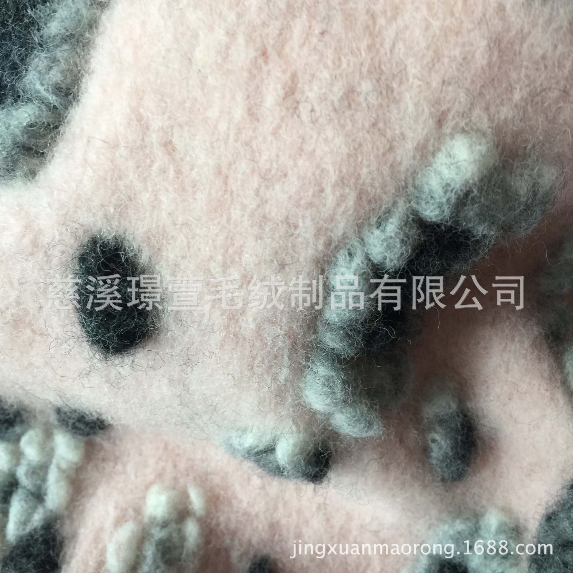 厂家直供毛呢 反吹风羊毛呢 女装大衣 粉底花朵 服装面料布料