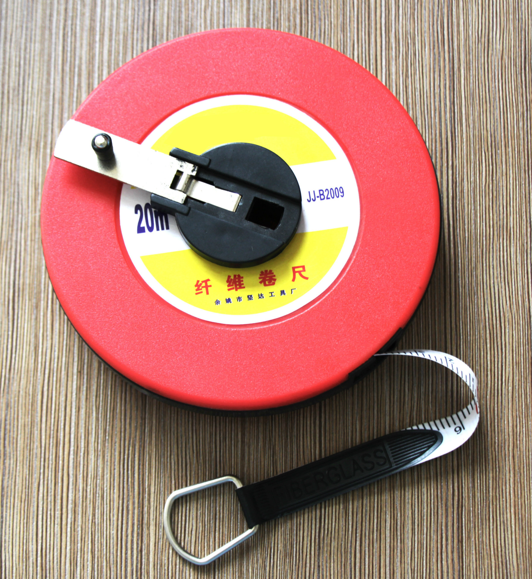 [厂家直供]盒式上胶纤维卷尺架式皮卷尺麻带卷尺长钢卷尺50m