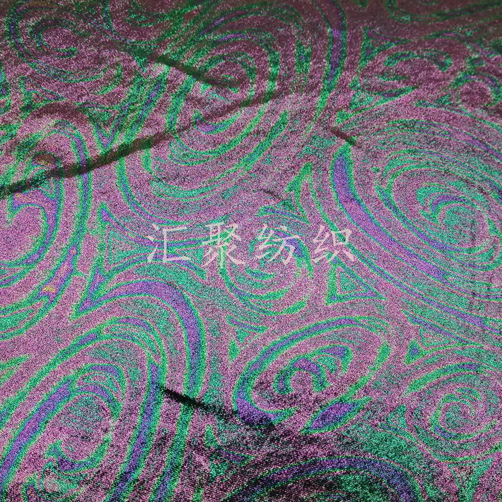 针织布烫金 油污膜烫金面料 幻彩膜烫金面料 时装面料 烫金