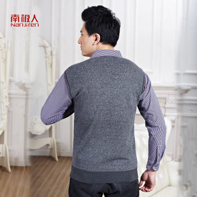 南极人保暖内衣 男士加厚加绒双层衬衫领长袖保暖上衣 立领假两件