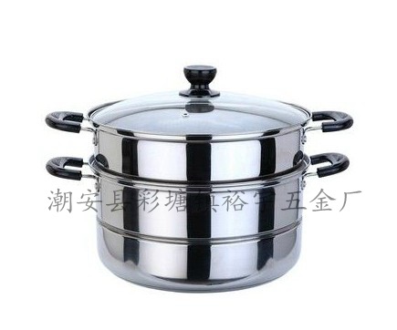 不銹鋼蒸鍋 促銷禮品贈品鍋 出口雙層鍋