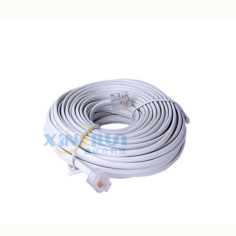 4芯电话线 RJ11电话延长线 6p4c电话连接线 成品  9米约30英尺