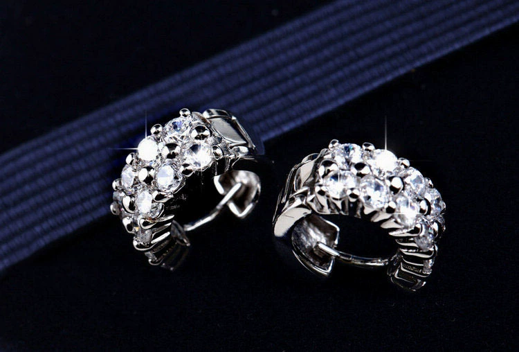 Серьги, образец серебра 925, инкрустированные diamonds, (торговля через границу)