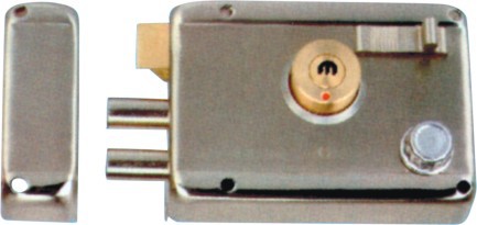 1076不锈钢铜舌外装门锁 防盗锁 多排安防月牙匙 批发厂家