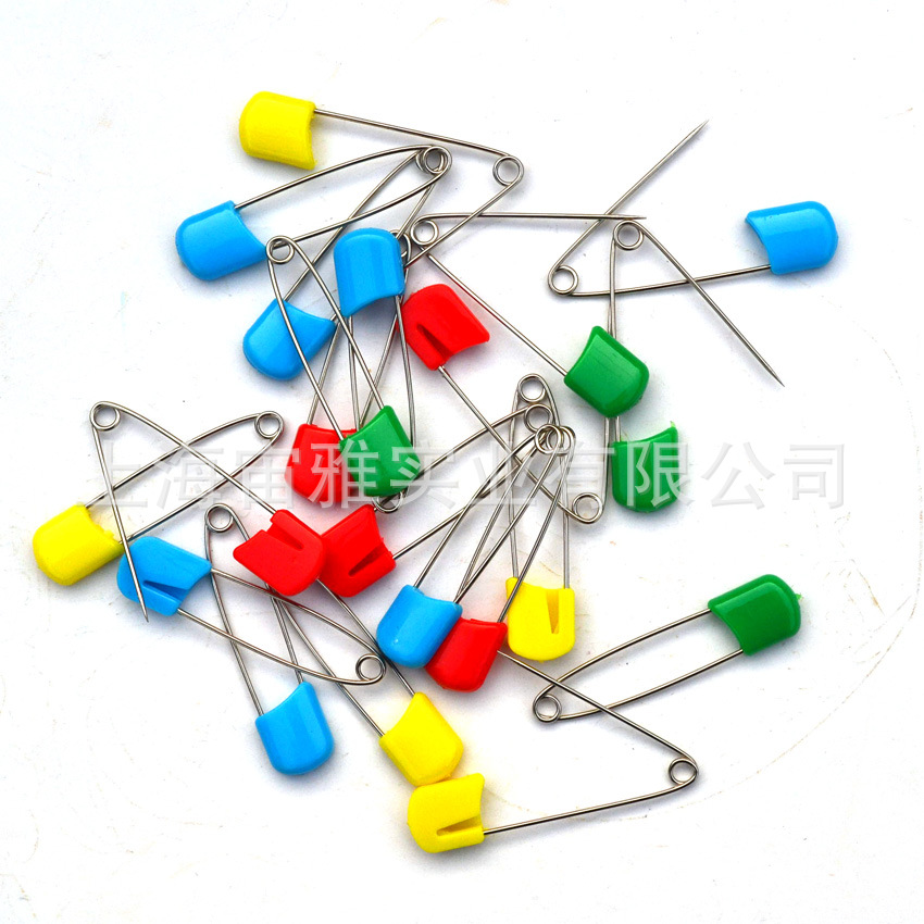廠家直銷  糖果色多用途兒童嬰兒用不鏽鋼面包頭金屬別針胸針批發