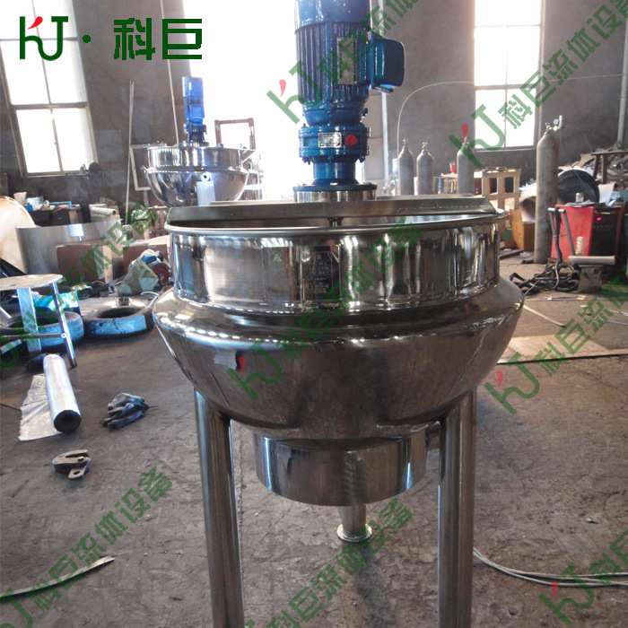 100L电加热立式带搅拌夹层锅 夹层导热油蒸煮锅