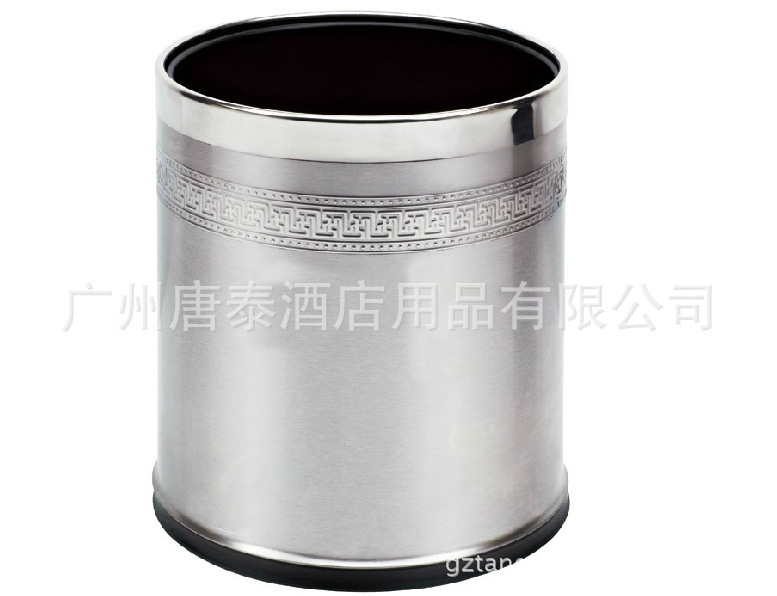 供应唐泰圆形双层雕花垃圾桶不锈钢外桶双层垃圾桶GPX-45N