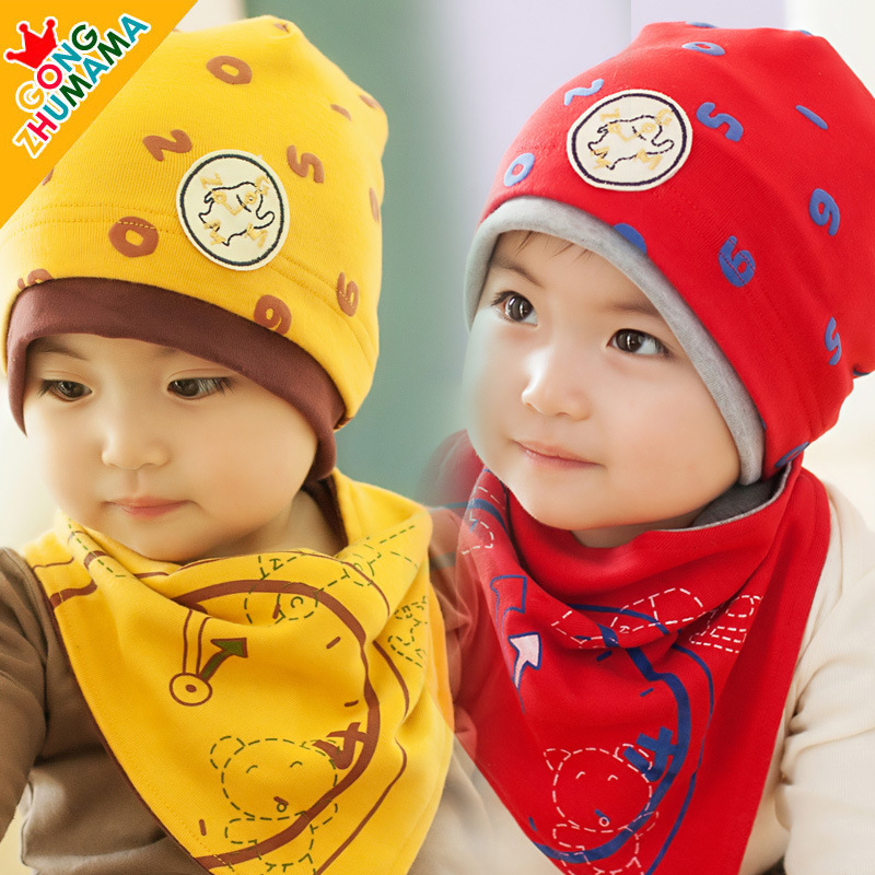 Clearance Autumn new pattern children Sets of headgear number Socket cotton Bandage suit