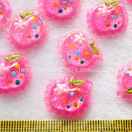 批发波点花朵苹果树脂 水果手机壳diy材料 服饰发饰配件