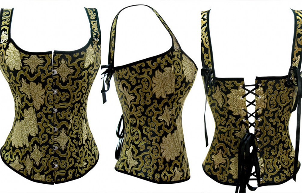 corset sexy Europe and America Foreign trade wholesale high-grade Ladies Printed court Vest Corset interest Recoil underwear