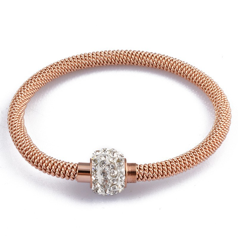 304 Stainless Steel, Titanium Steel Material Round Pattern Women'S Gender Vacuum Plating Real Gold Plated 18K Gold Round 304 Stainless Steel Titanium Steel Elegant Waterproof Non Tarnish 304 Stainless Steel Bangle