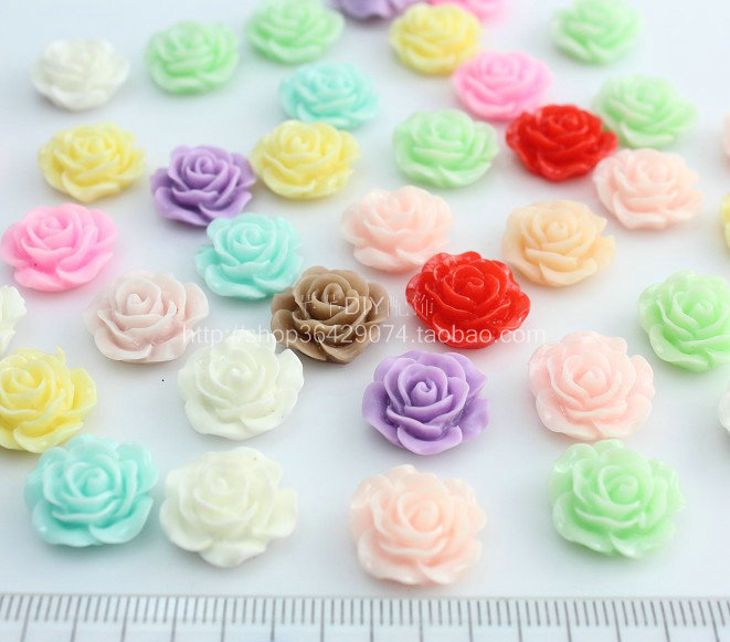 批发仿真树脂花 6mm-40mm玫瑰花 花朵手机壳diy服饰发饰配件
