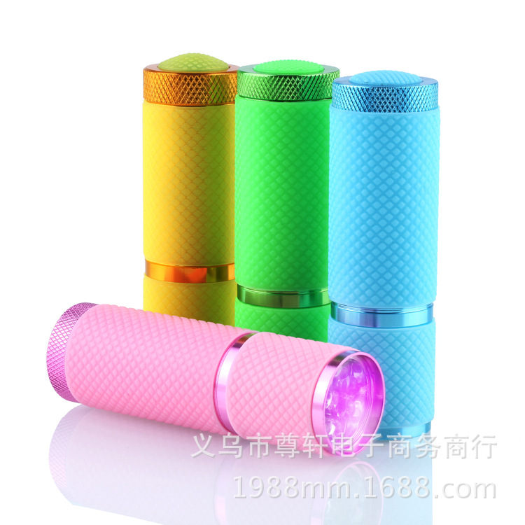 Linterna de luz ultravioleta de 9 LED, luz púrpura, para decoración de uñas, detección de marca de agua anti-falsificación, detector de dinero, linterna portátil de luz ultravioleta LED