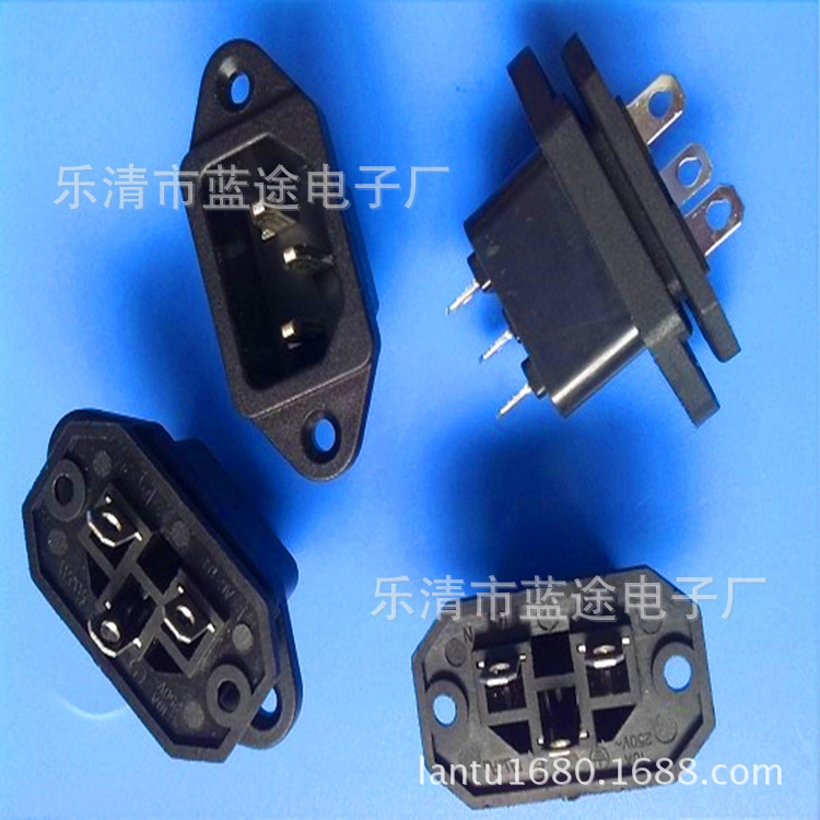 AC-04母座电源插座 三插国标ac插座 三孔国标工业插座铜脚