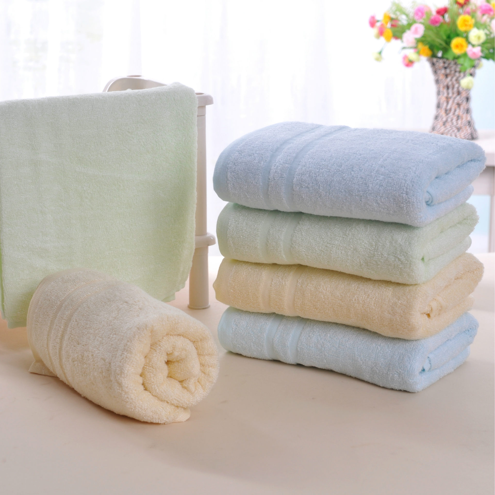 제조업체 맞춤형 대나무 섬유 수건 부드러운 흡수성 면 수건 두꺼운 선물 성인 및 어린이 얼굴 수건