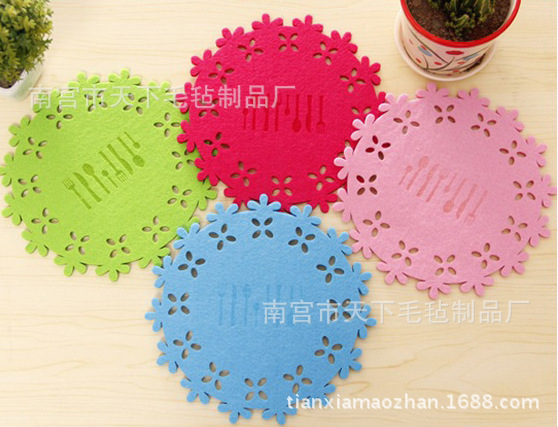 本厂生产毛毡餐具隔热垫 水杯垫 可加印LOGO