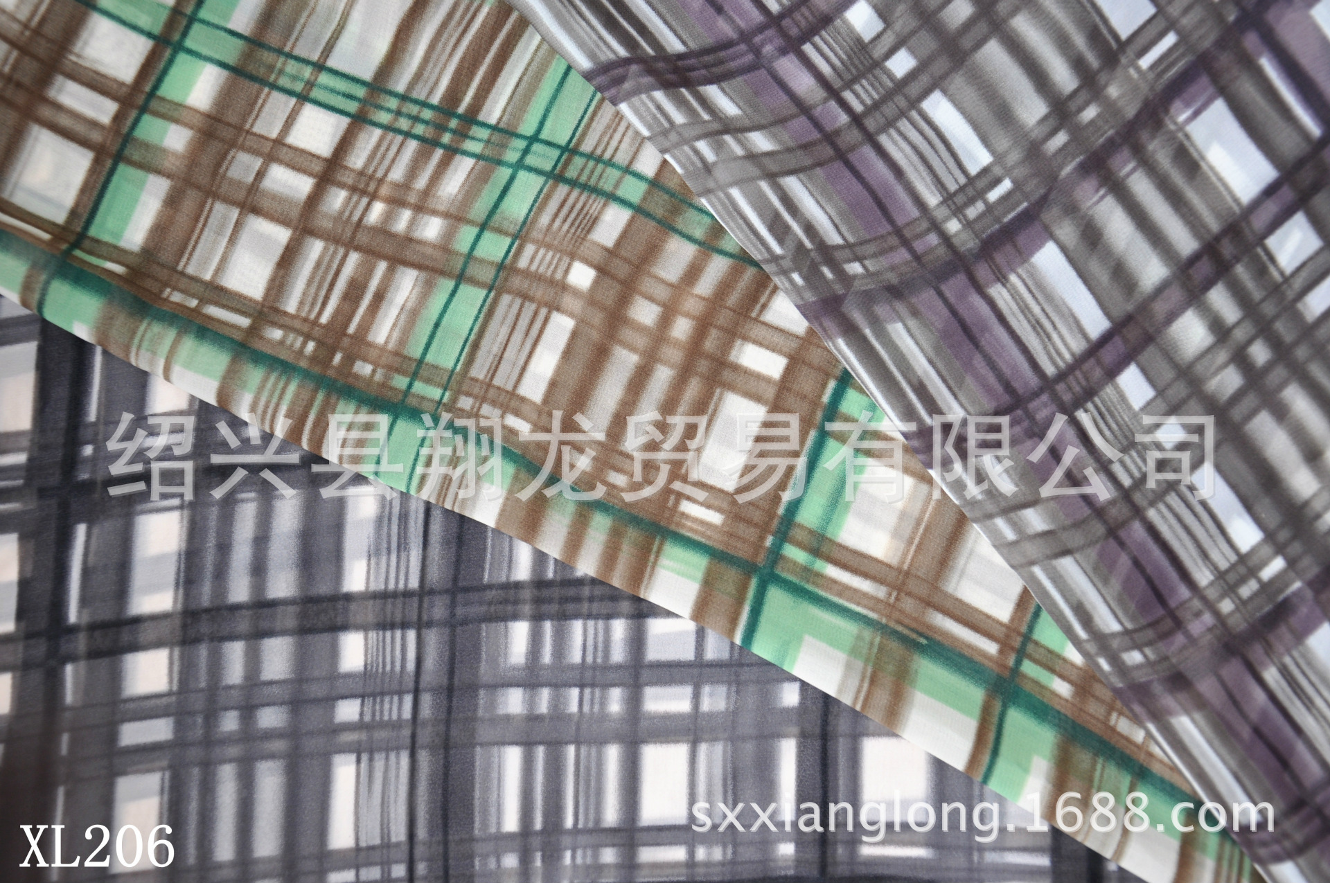 【翔龙印花 XL206】薄利多销 复古简约条纹格子雪纺女装印花面料
