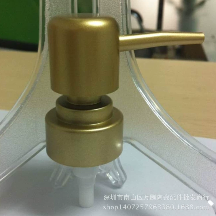 Туманное золото гальваническое пластиковое сопло, головка насоса, насадка для ванной комнаты