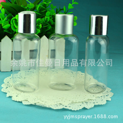 pet塑料瓶电化铝千秋瓶 扁形乳液瓶 透明扁形千秋瓶100ml