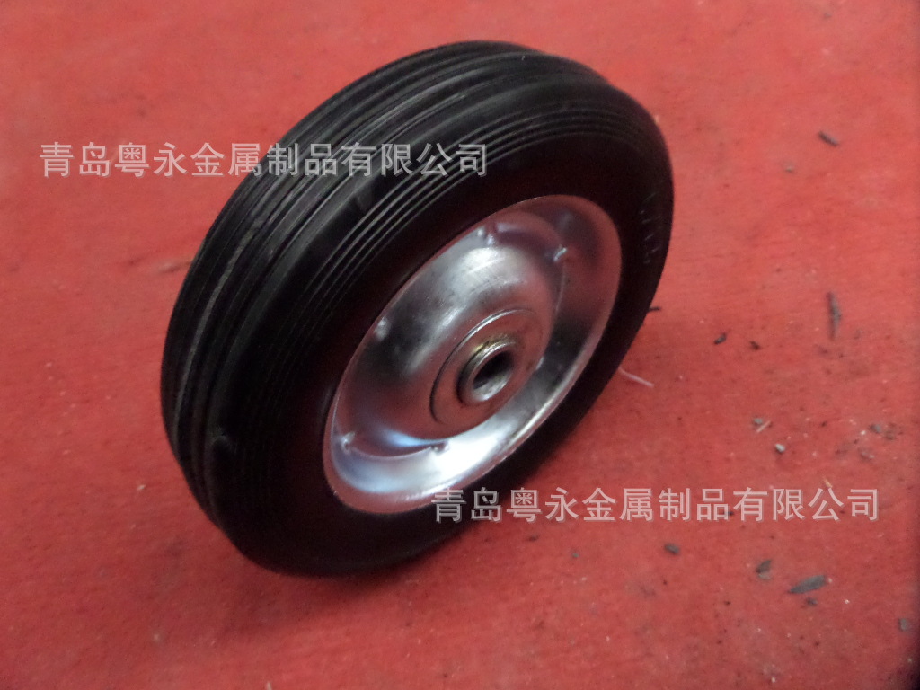 6寸8寸10寸橡胶轮 空压机轮 轮子厂家 胶轮 小推车橡胶实心轮