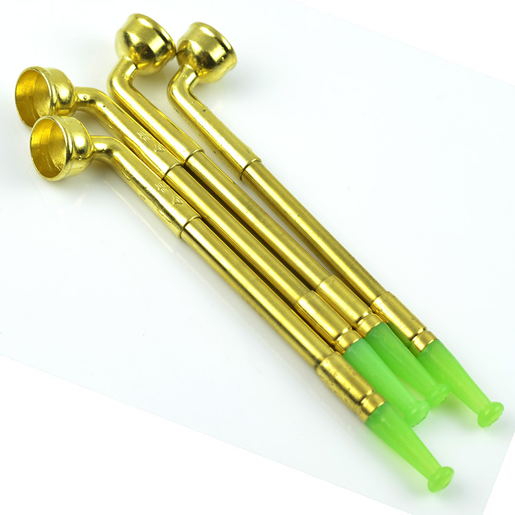 2019 Green Copper Yanju 22 Cm Long Copper Pipe Mouth Jade Can Shrink