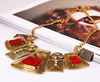 Retro necklace, metal accessory, European style, wholesale