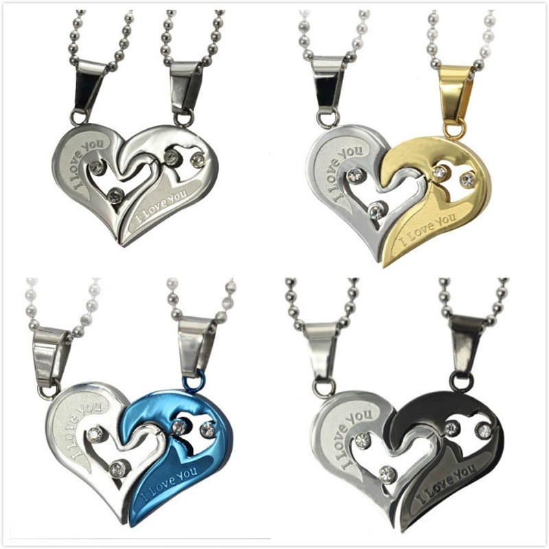 Necklace stainless steel for beloved, pendant heart shaped, Birthday gift, wholesale