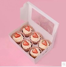 純白六格裝瑪芬盒 cupcake杯子蛋糕盒 餅干盒 西點盒