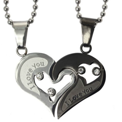 Necklace stainless steel for beloved, pendant heart shaped, Birthday gift, wholesale