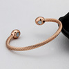 Golden magnetic bracelet natural stone, Amazon, pink gold, European style