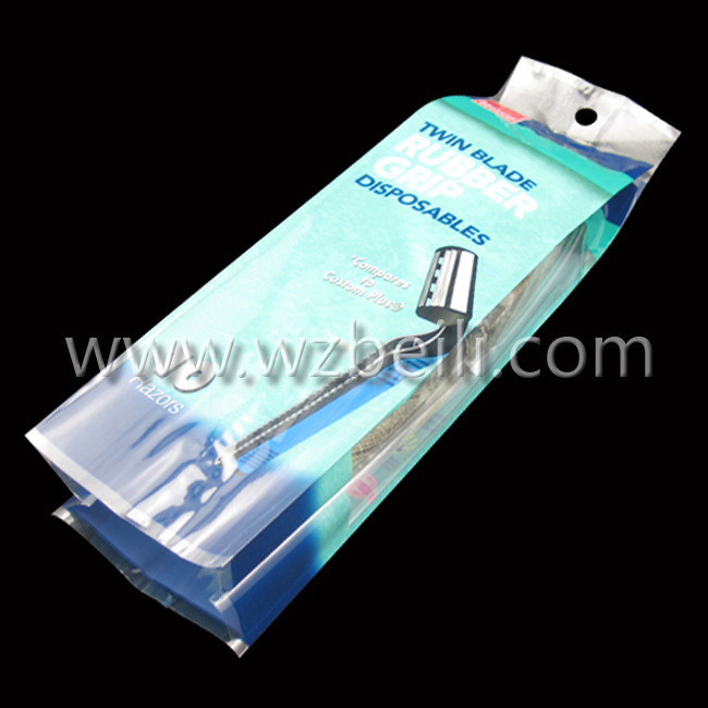 塑料复合包装袋  剃须刀包装袋 打孔包装风琴袋