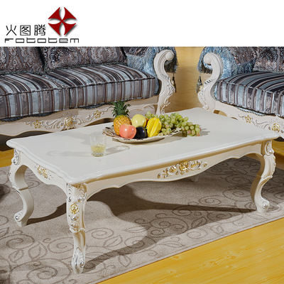 European style tea table French Long coffee table Solid wood coffee table European-style living room furniture WF817