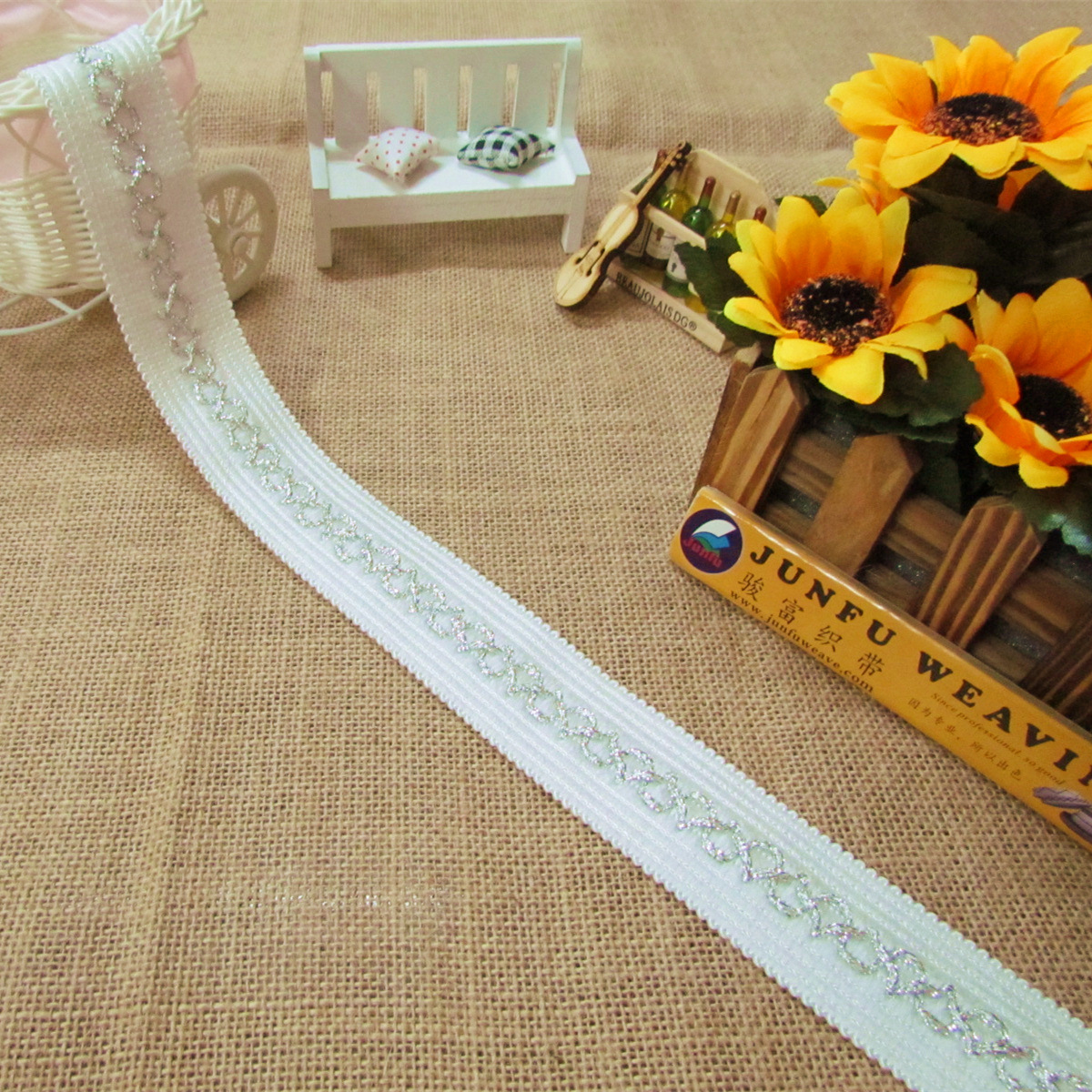 【床垫围边带】MT-300# 银色花边带 (织带 包边带 花边带)