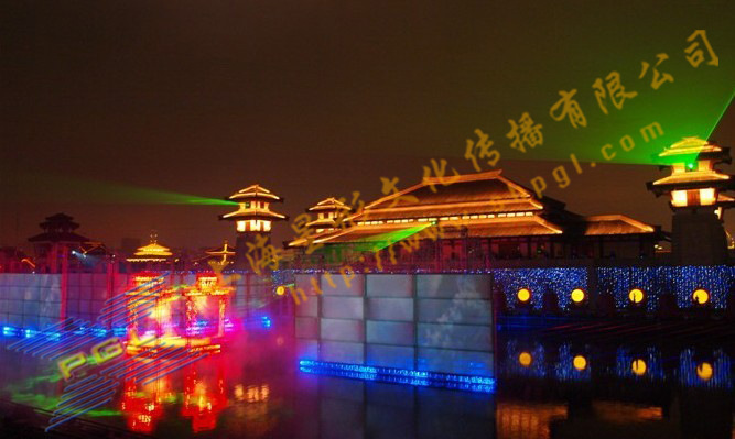 高清巨幅投影灯定制_楼体巨幅广告投影_巨幅墙体投影广告