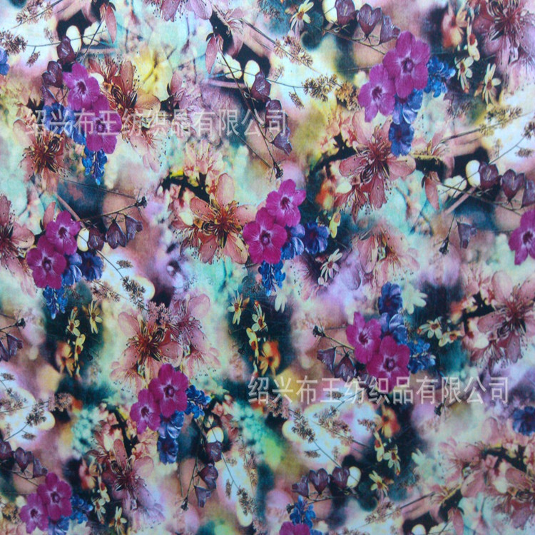 供应人棉数码印花面料 高档全棉数码印花批发