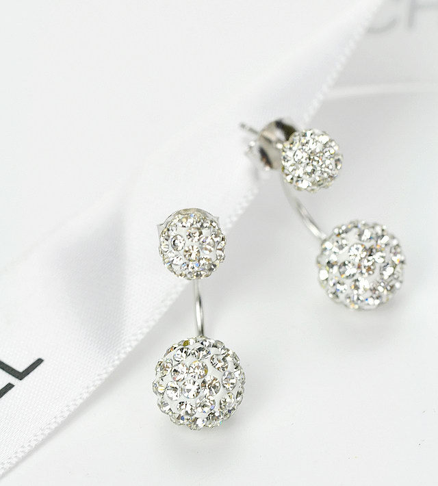 Fashion alloy imitated crystal ball stud earrings NHDP148370