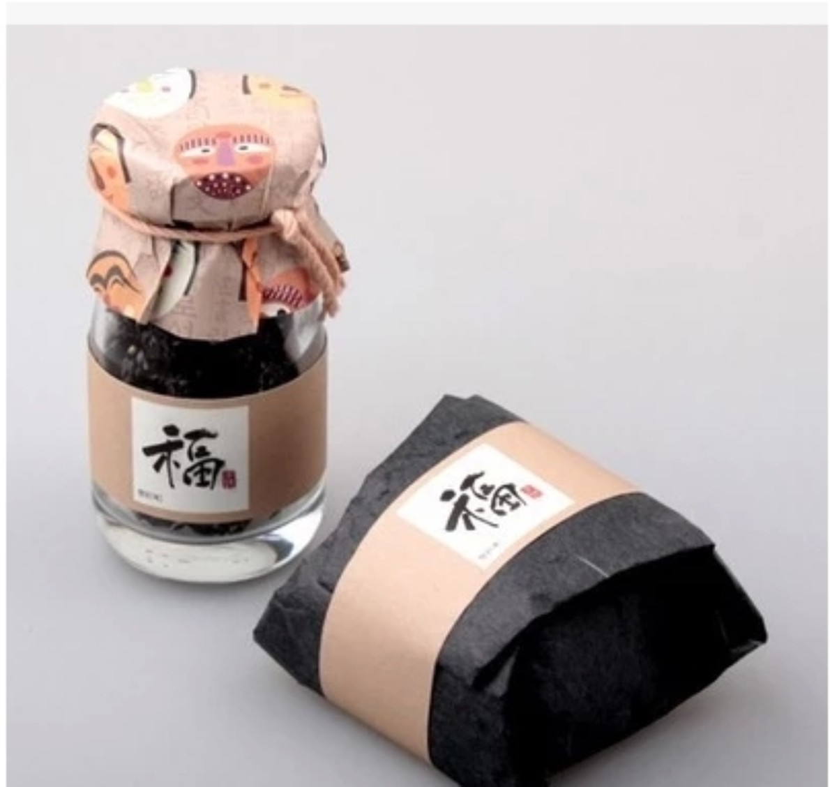 烘焙包装 中秋卡其色古韵 福字 长条贴纸 封口贴月饼贴5枚