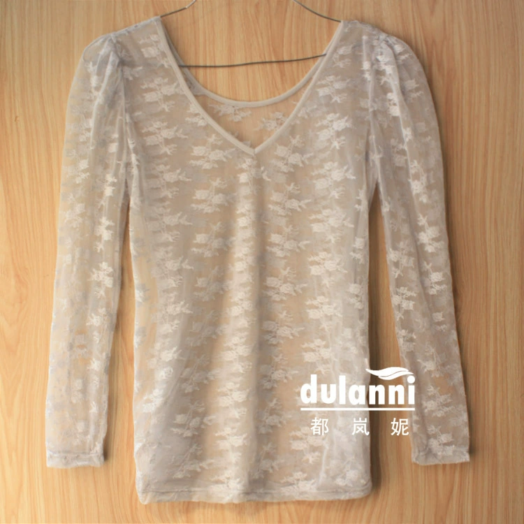 Сексуальная полная Кружевная футболка Удобная Мода Ночной магазин V-образным вырезом Большой 2130