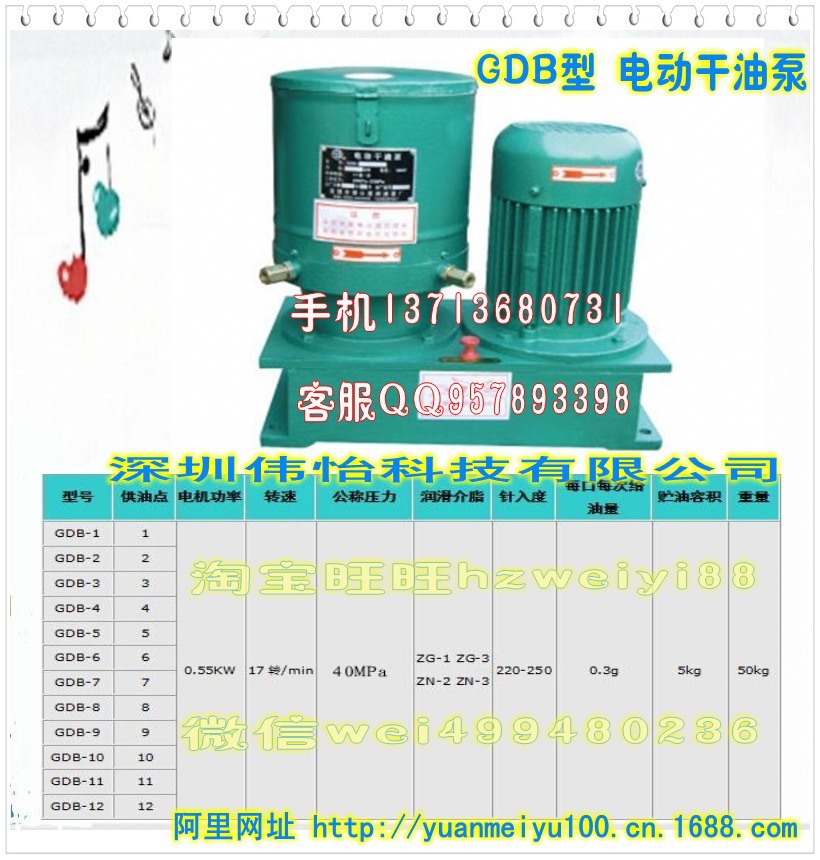 GDB型 电动干油泵 参数