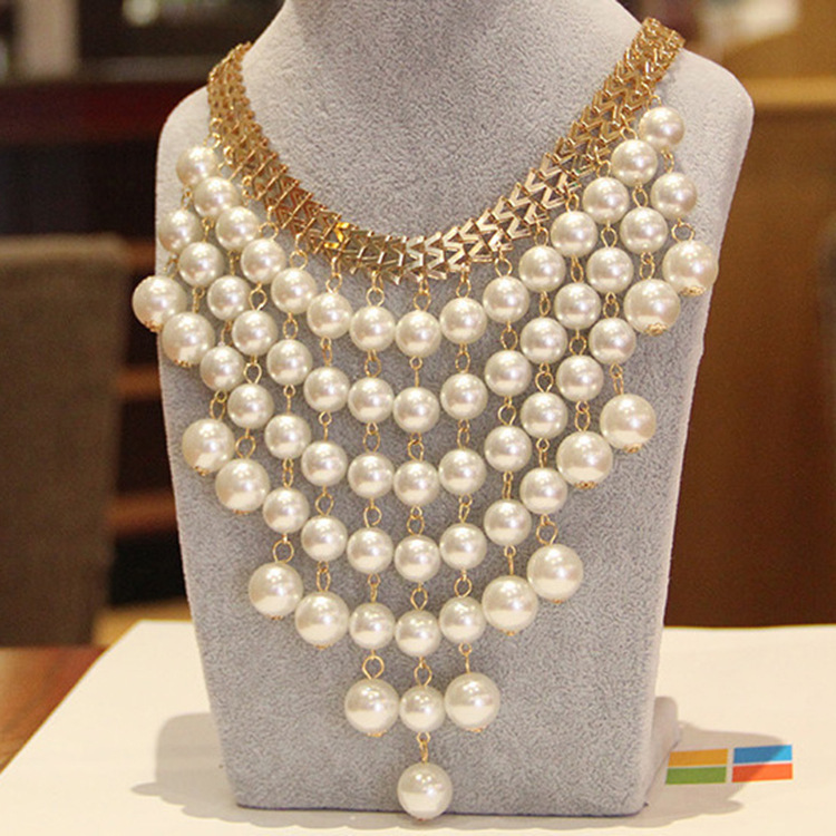 long universal fashionable necklace with tassels pearl