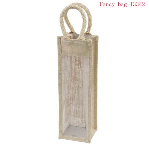 生产厂家定做麻布红酒袋 酒瓶包装袋 黄麻布酒袋 PVC麻布酒瓶套