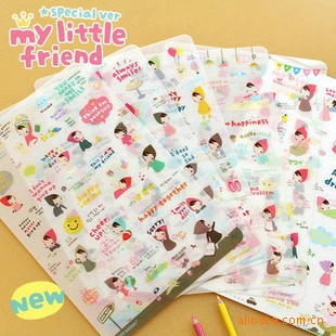 [A18 创意PONY透明贴纸My little friend 小红帽 (6张入)]
