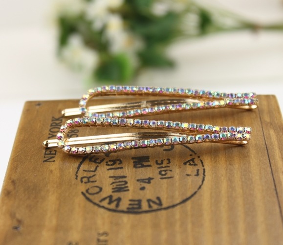 Hot Hair Accessories U-crystal Rhinestone Hair Clip Geometric Edge Clip display picture 7