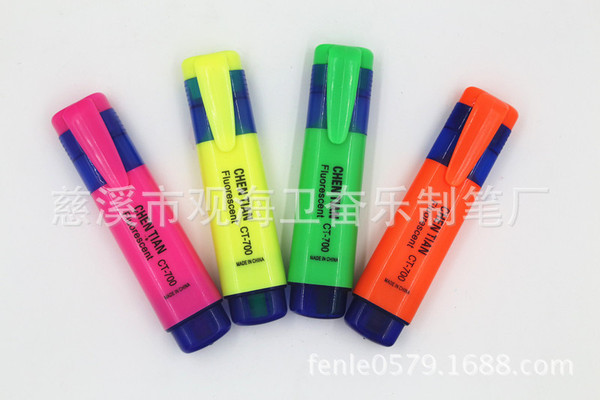 Wholesale single -headed hook 4 -color fluorescent pen color Student…