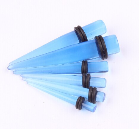 Trendy Blue Pointed Cone Acrylic Ear Plug Ear Gauges for Auricle Non-Mainstream Piercing Jewelry detail image 8