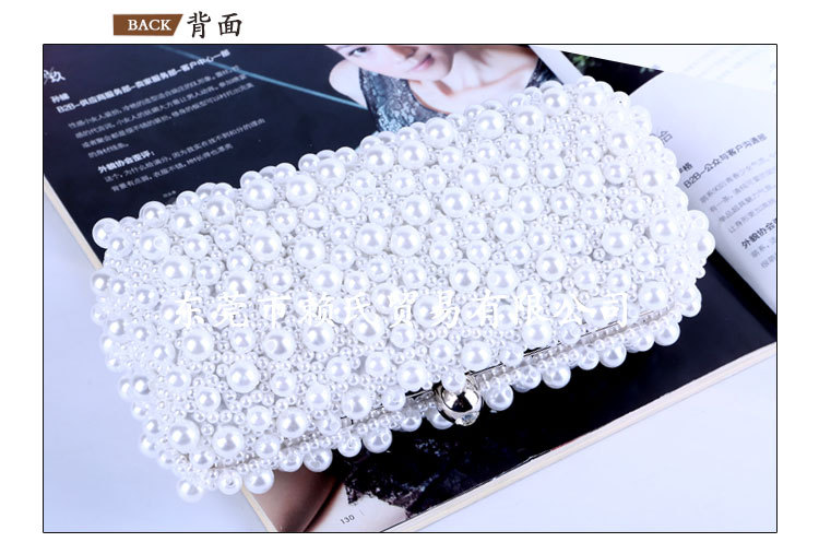 Pearl Dinner Bag Clutch Bag Handmade Bead Embroidery Bag Evening Bag Banquet Bag display picture 13