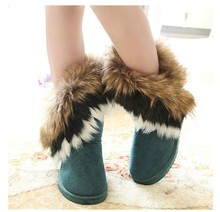 2013新款高筒靴子气质 保暖舒适女靴雪地靴仿兔毛狐狸毛女鞋