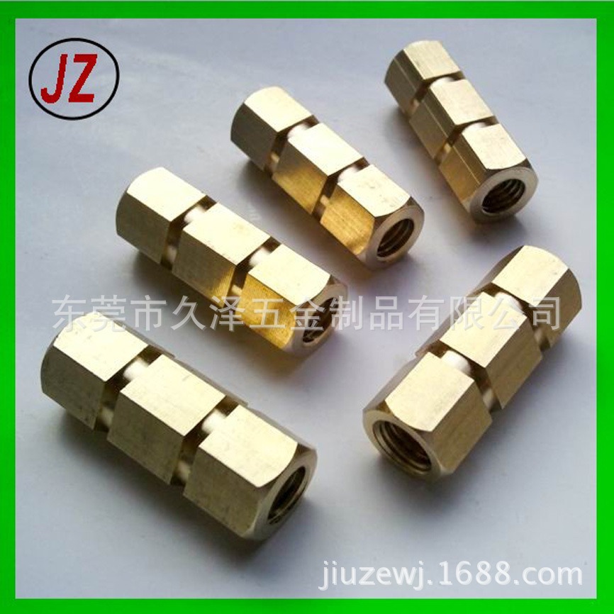 直供六角铜柱注塑嵌件  通牙长六螺柱 M10六角铜螺柱 少量可做