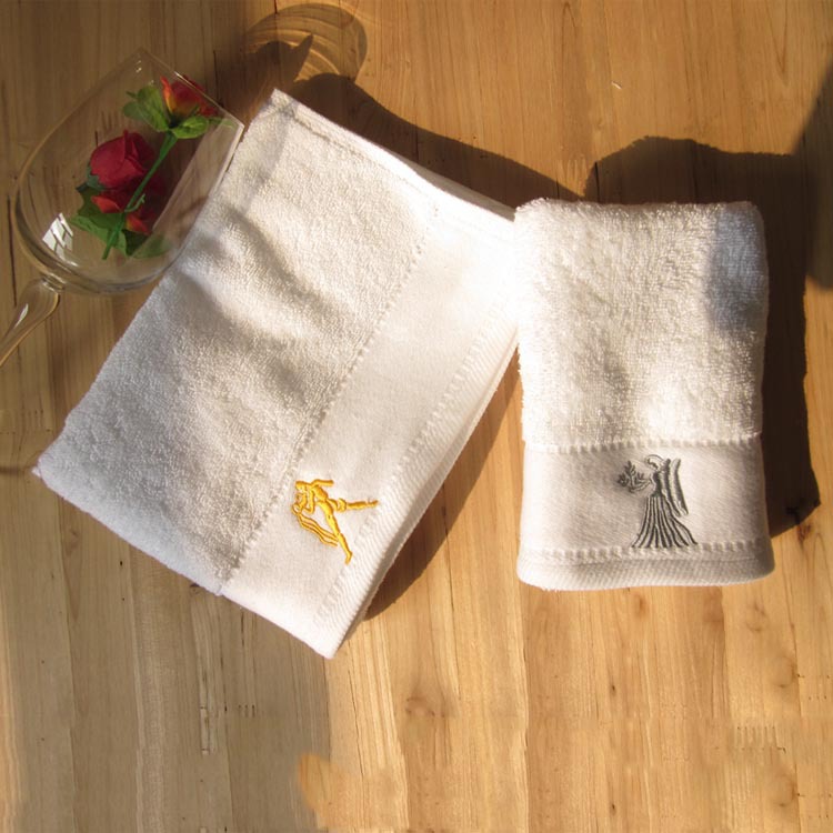 酒店賓館毛巾純棉毛巾吸水繡字logo配套方巾浴巾16s螺旋